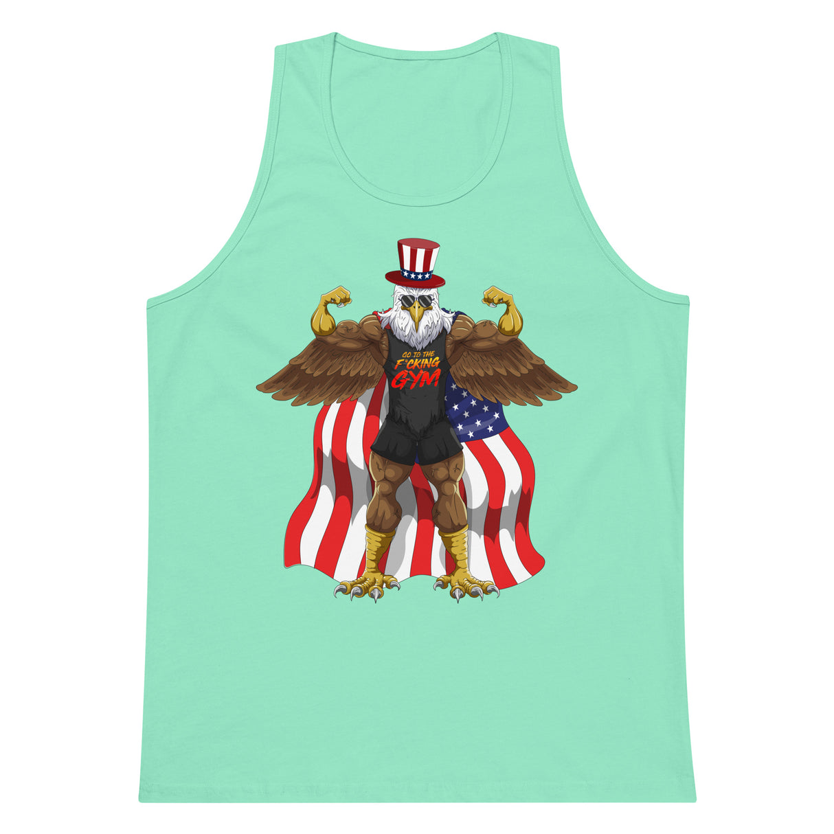 Flexing Bald Eagle Premium Tank Top