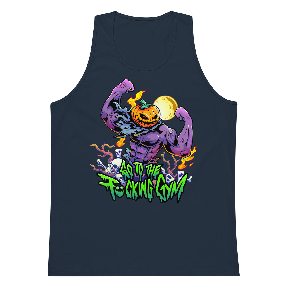 Pumpkin Head Go To The F*cking Gym Premium Tank Top