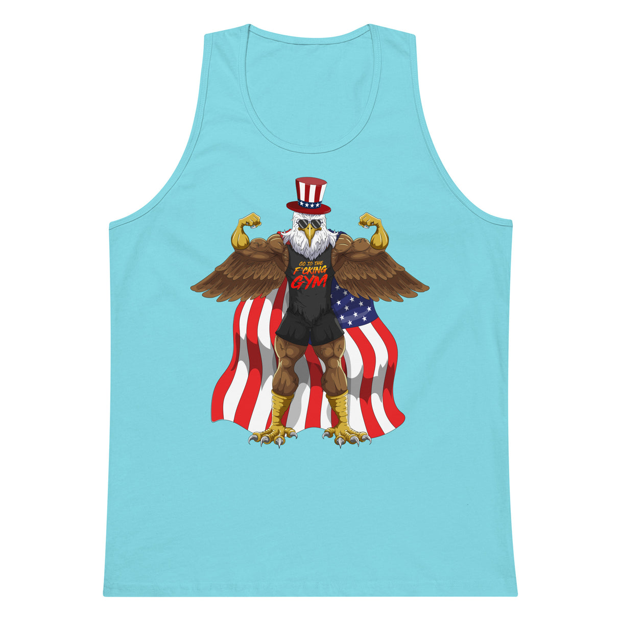 Flexing Bald Eagle Premium Tank Top