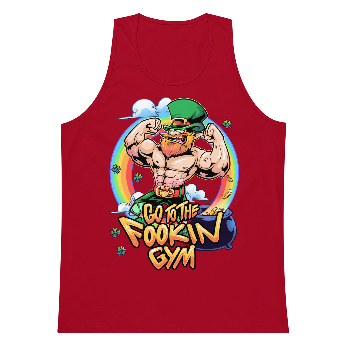 Leprechaun Go To The Fookin Gym Premium Tank Top