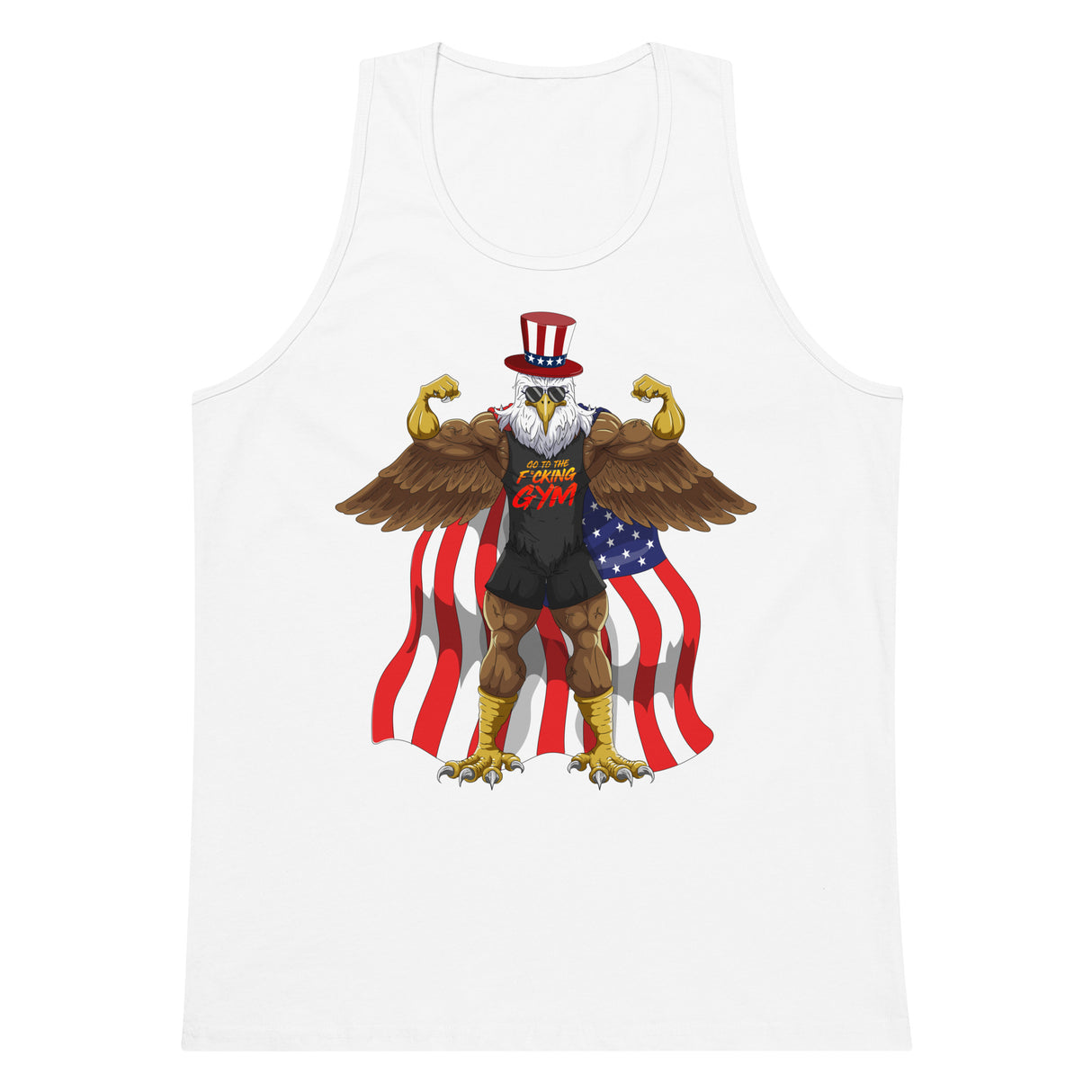 Flexing Bald Eagle Premium Tank Top