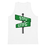 Corner of STFU and GTTFG Premium Tank Top