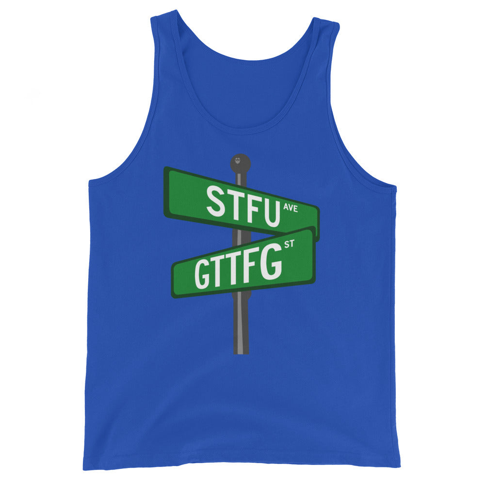 Corner of STFU and GTTFG Tank Top