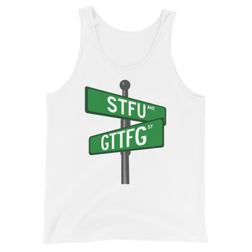 Corner of STFU and GTTFG Tank Top