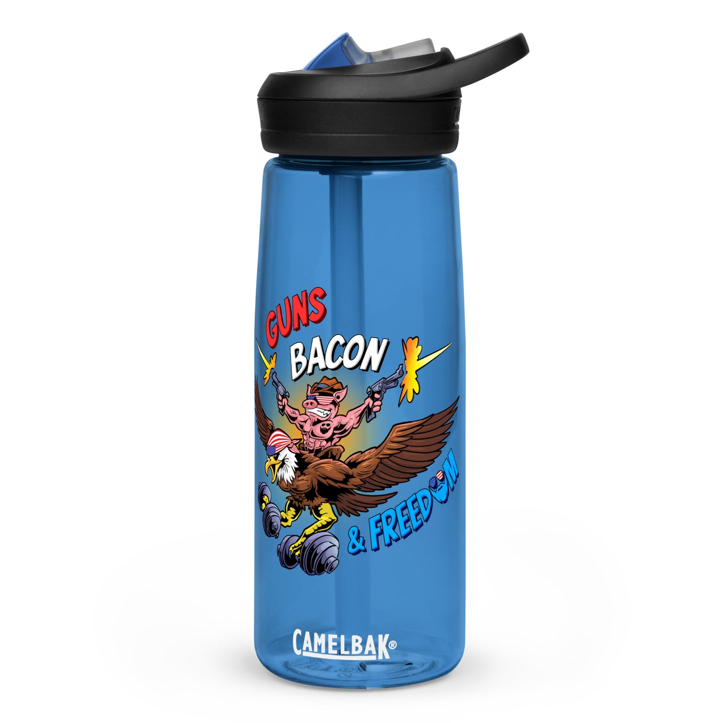 Guns, Bacon & Freedom (Image) Water Bottle