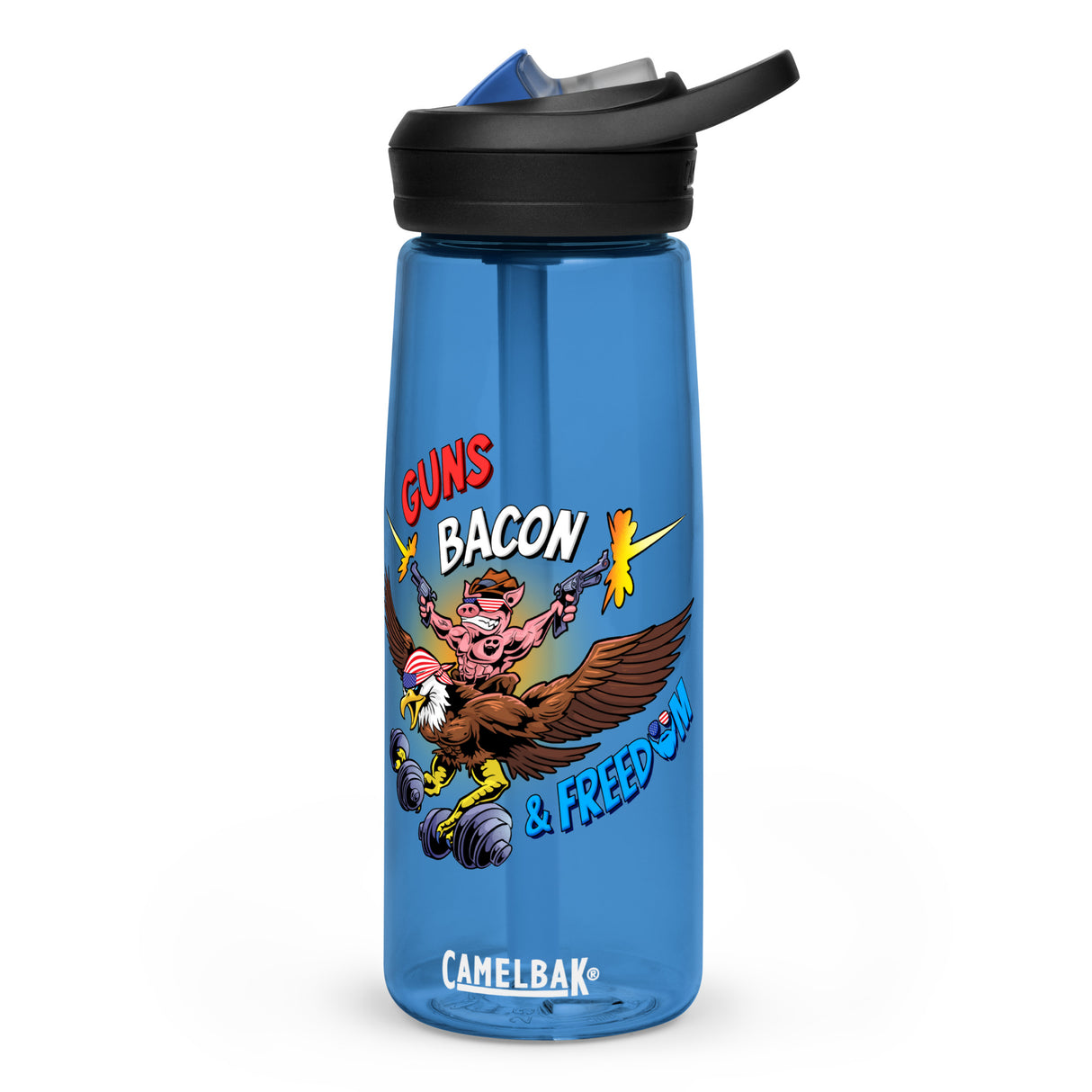 Guns, Bacon & Freedom (Image) Water Bottle