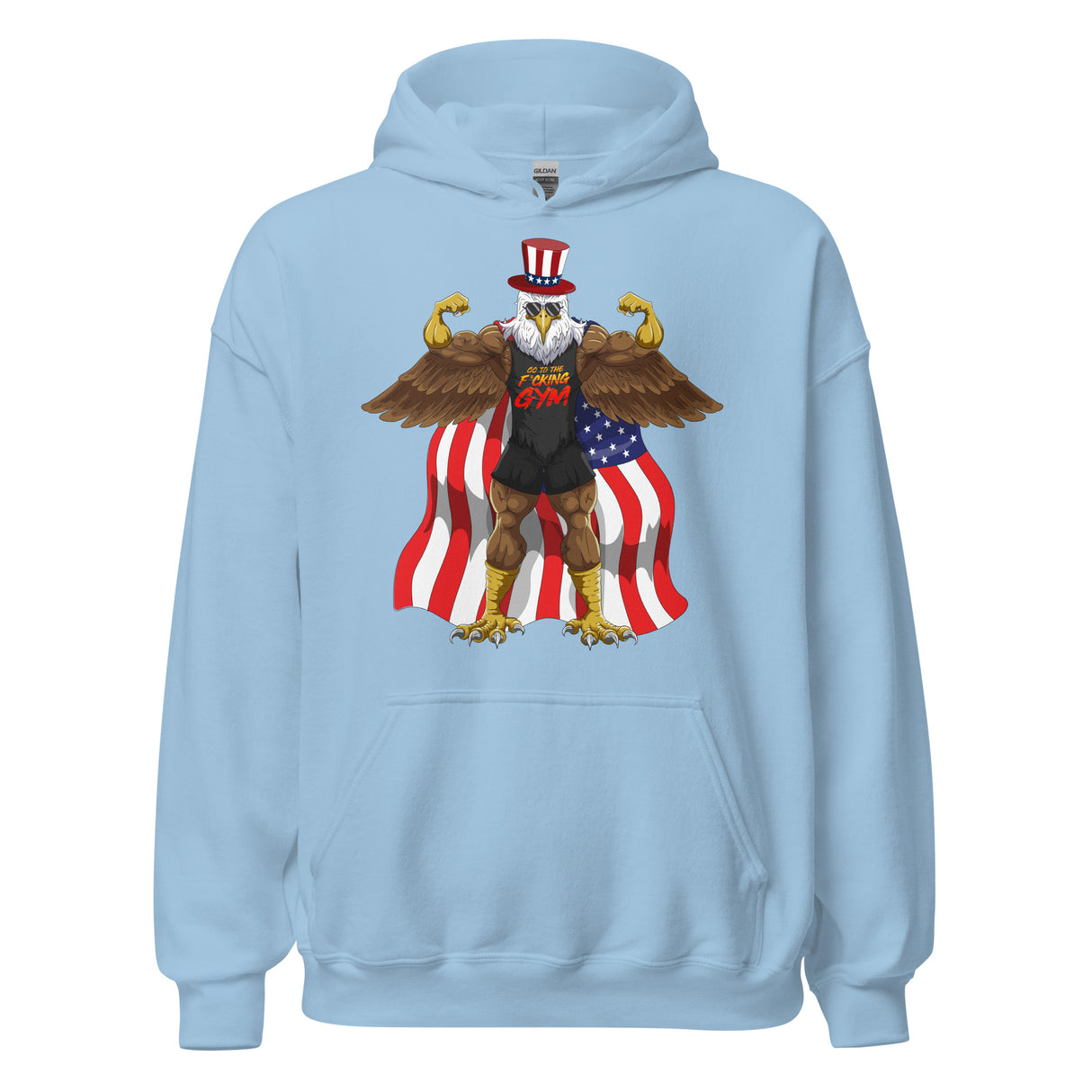 Flexing Bald Eagle Hoodie