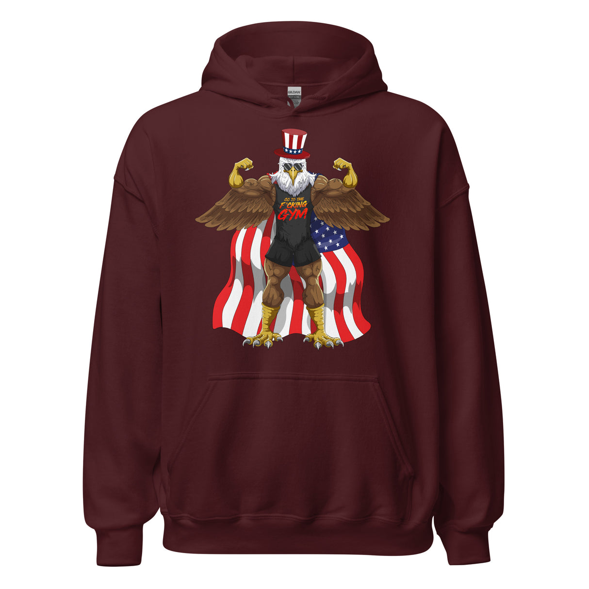 Flexing Bald Eagle Hoodie