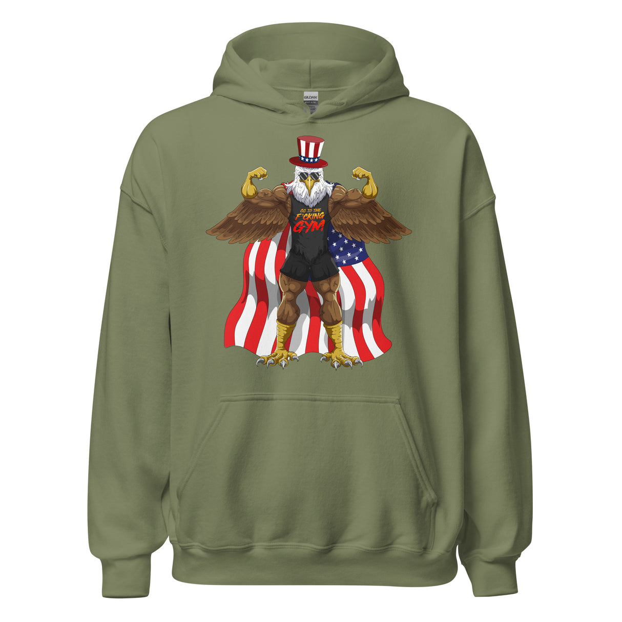 Flexing Bald Eagle Hoodie