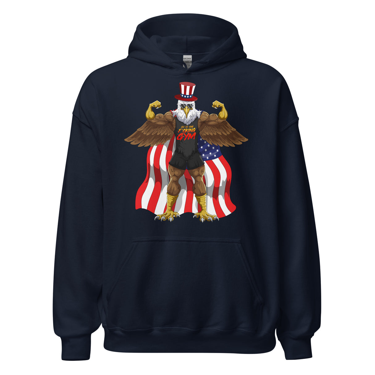 Flexing Bald Eagle Hoodie