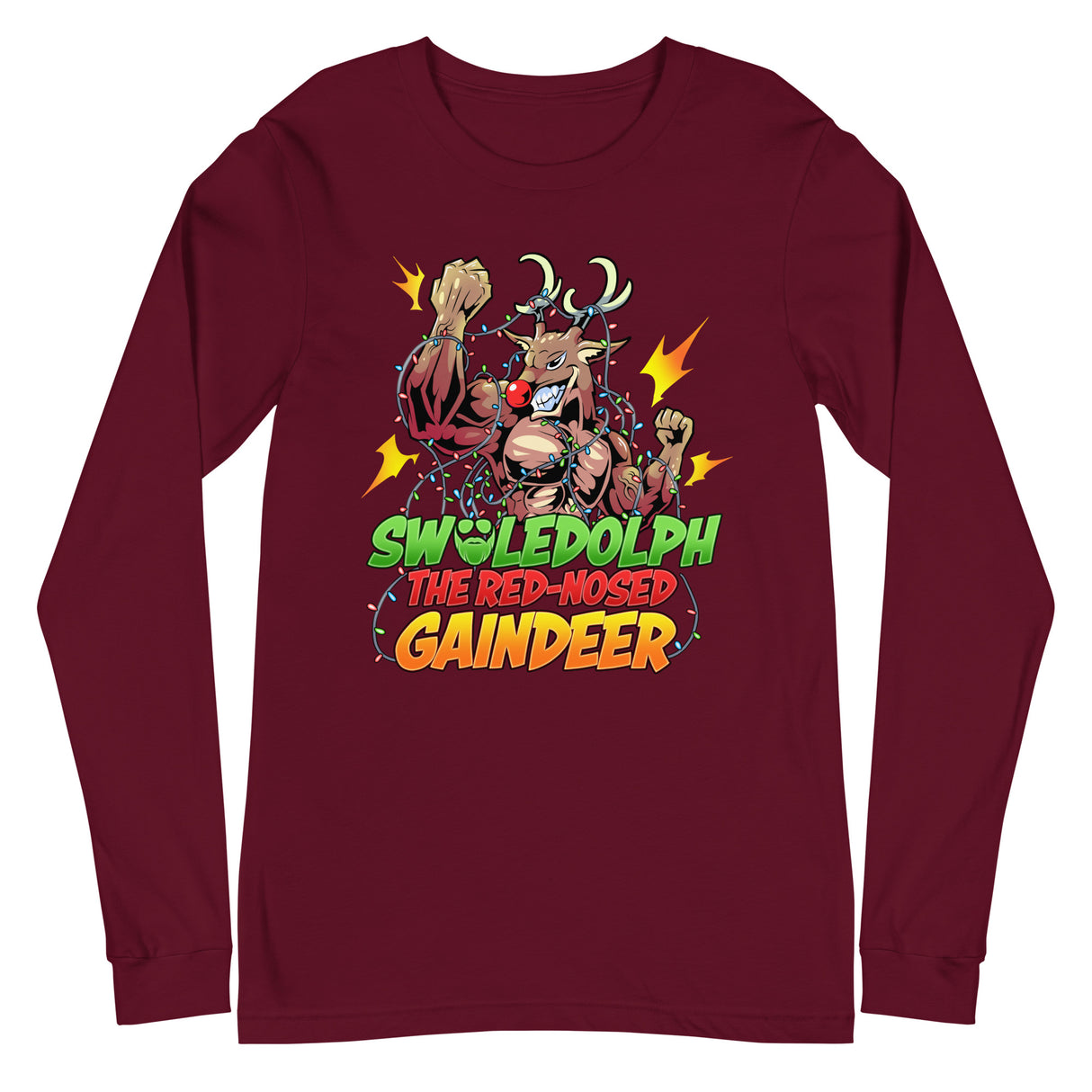 Swoledolph The Red-Nosed Gaindeer Long Sleeve T-Shirt