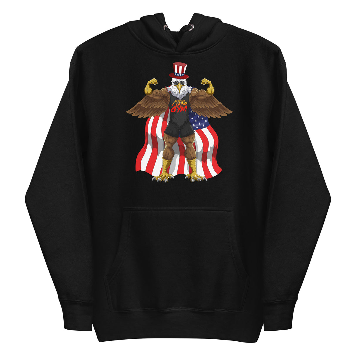 Flexing Bald Eagle Premium Hoodie