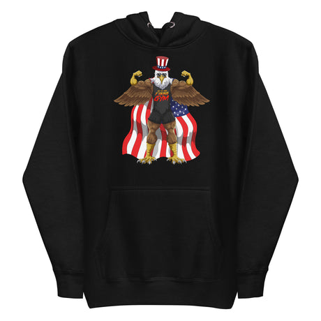 Flexing Bald Eagle Premium Hoodie