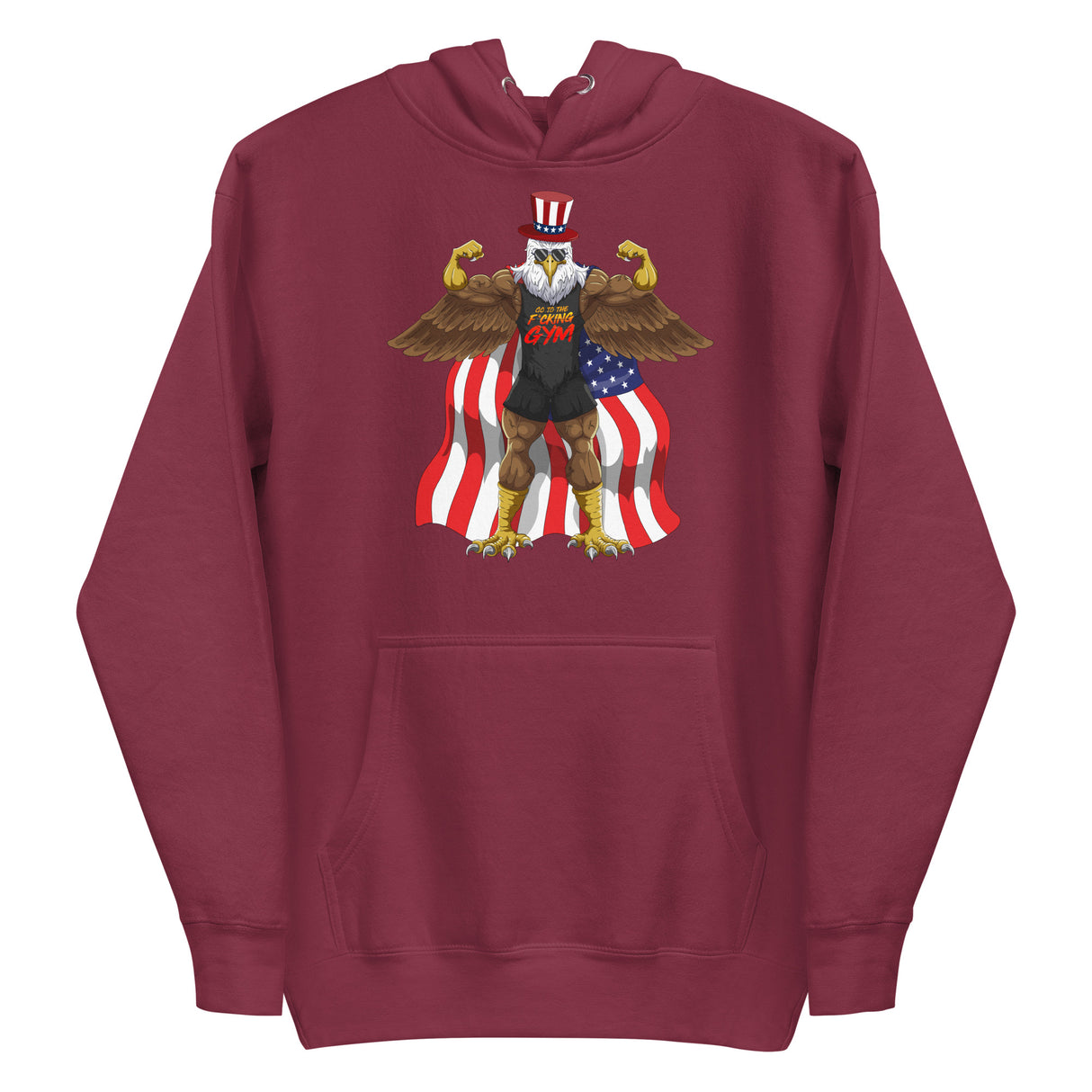 Flexing Bald Eagle Premium Hoodie