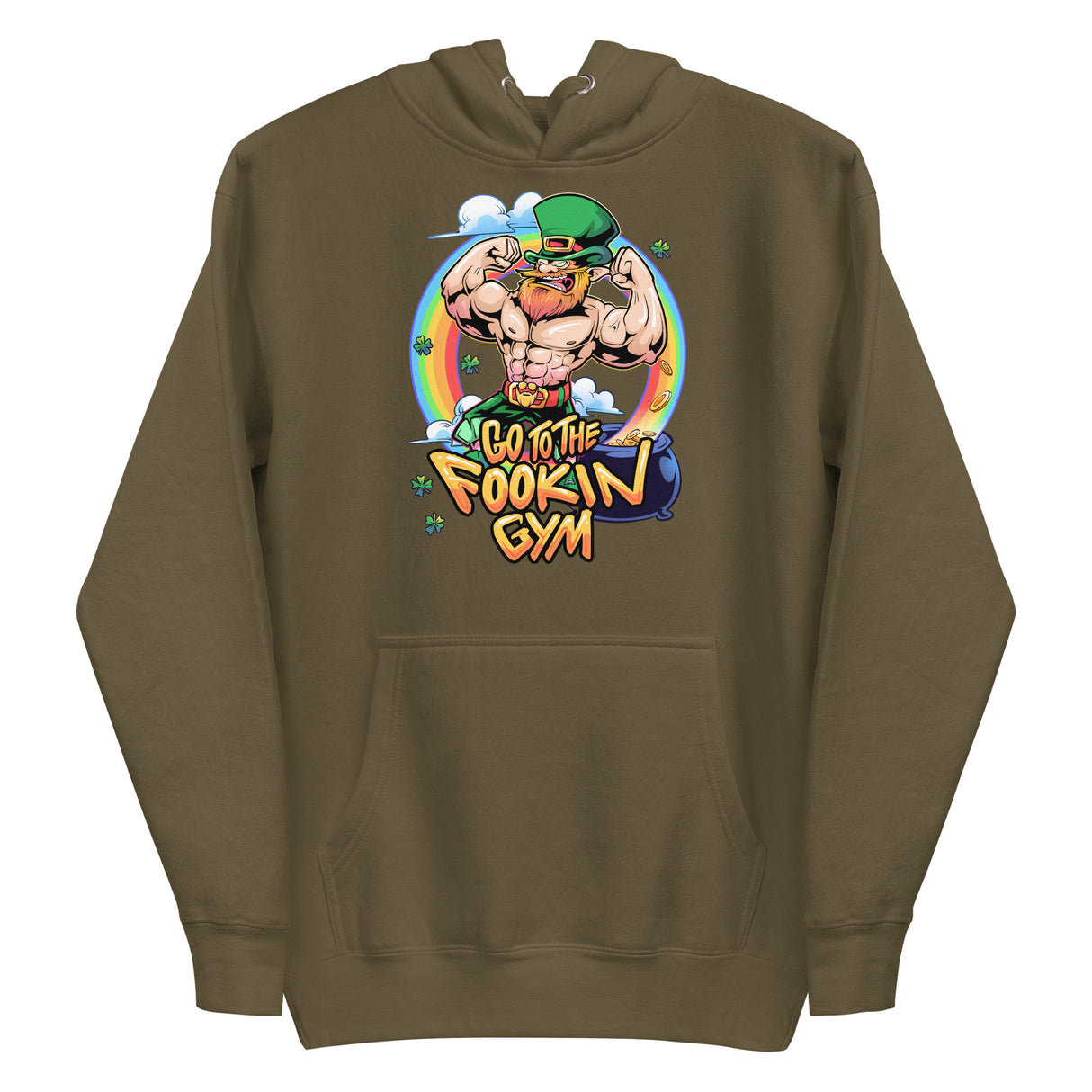 Leprechaun Go To The Fookin Gym Premium Hoodie