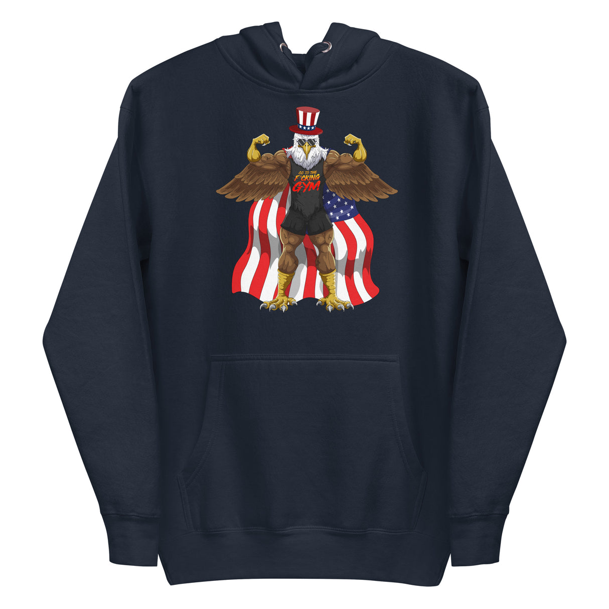 Flexing Bald Eagle Premium Hoodie