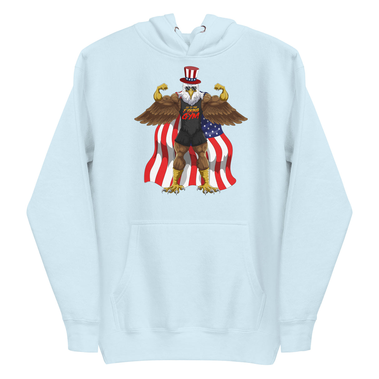 Flexing Bald Eagle Premium Hoodie