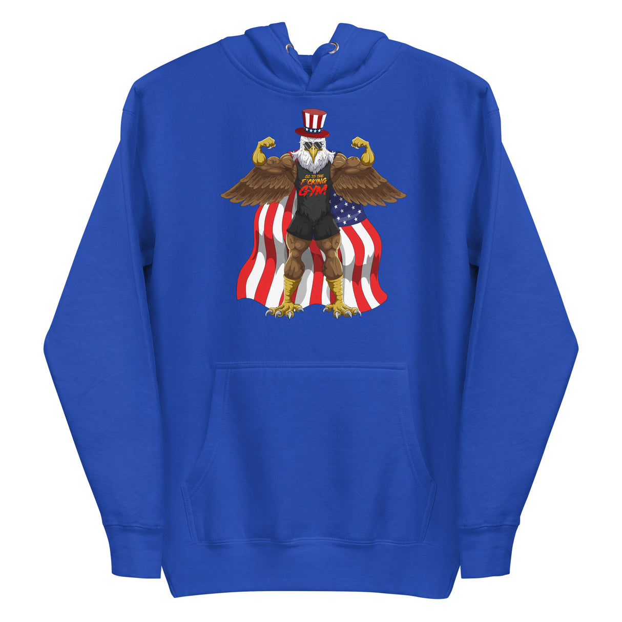 Flexing Bald Eagle Premium Hoodie