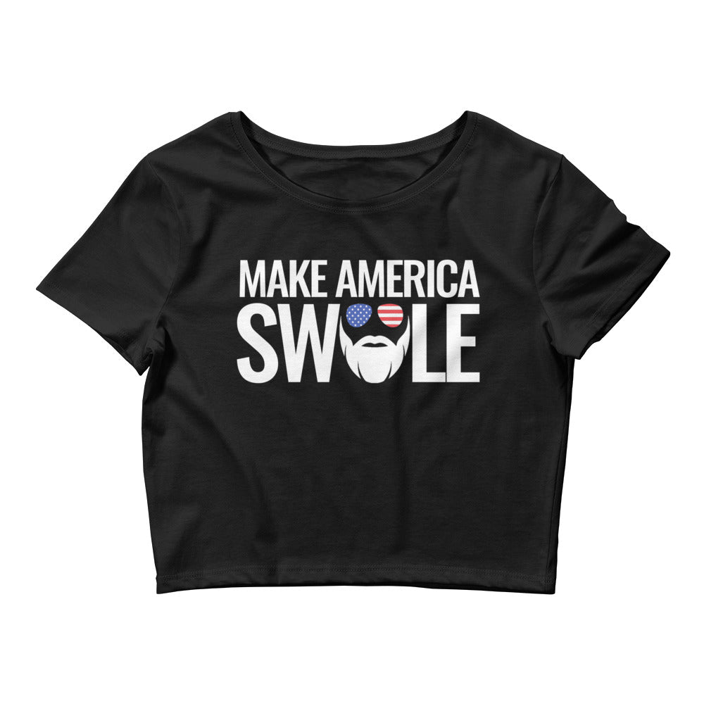 Make America Swole (Text) Women’s Crop Tee