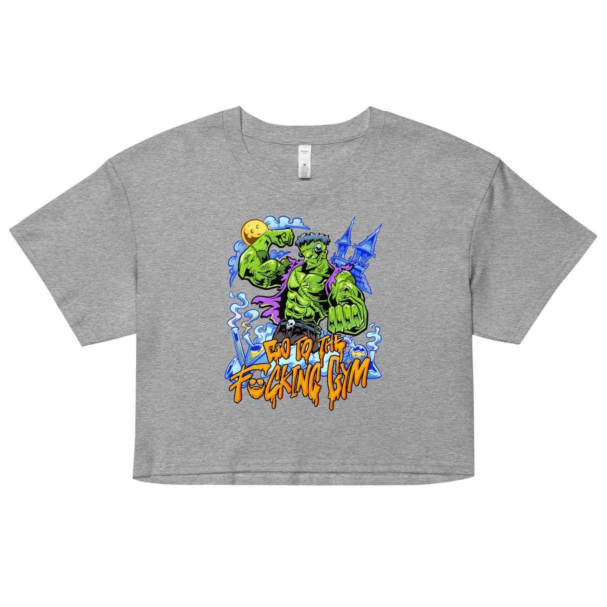 Frankenstein Go To The F*cking Gym Loose Crop Top