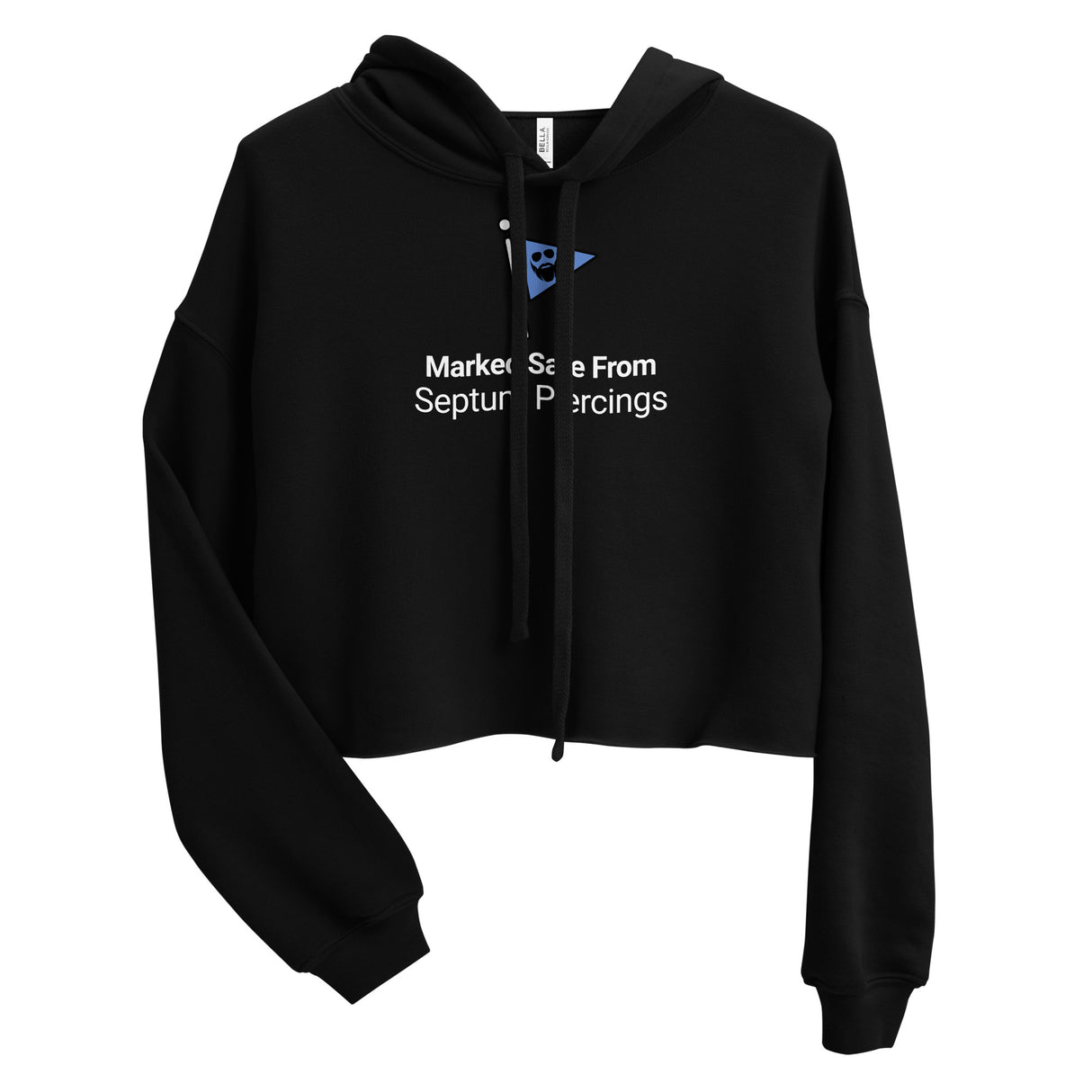 Marked Safe From Septum Piercings Crop Hoodie