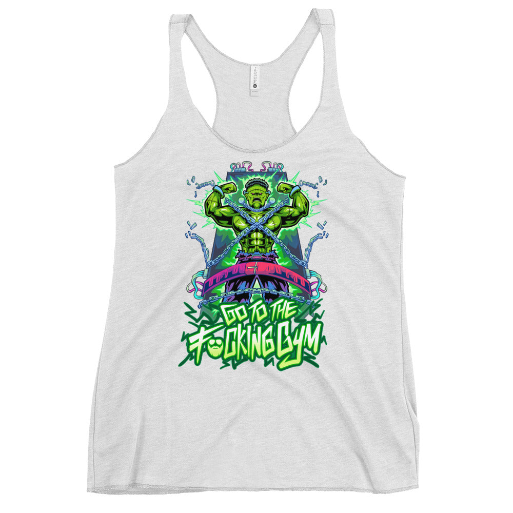 Frankenstein Go To The F*cking Gym Women's Racerback Tank