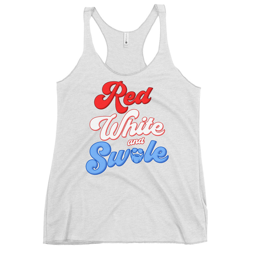 Red, White and Swole (Groovy) Women's Racerback Tank