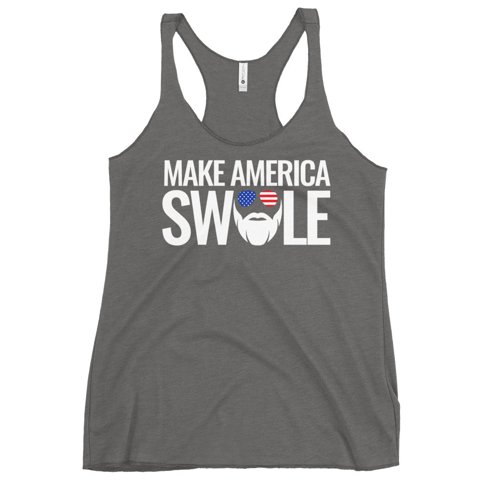 Make America Swole (Text) Women's Racerback Tank