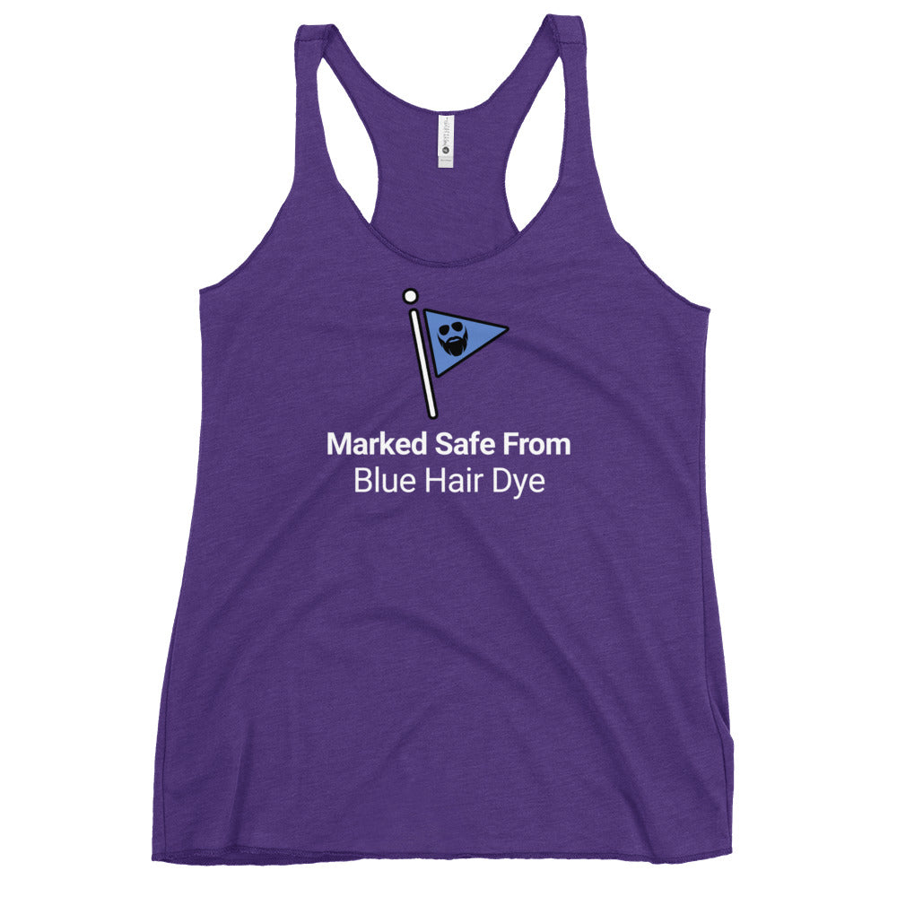 Marked Safe From Blue Hair Dye Women's Racerback Tank