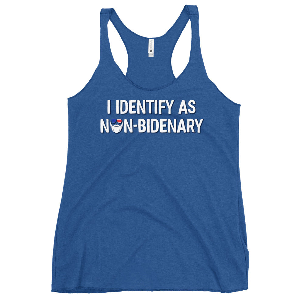 I Identify As Non-Bidenary Women's Racerback Tank