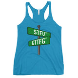 Corner of STFU and GTTFG Women's Racerback Tank