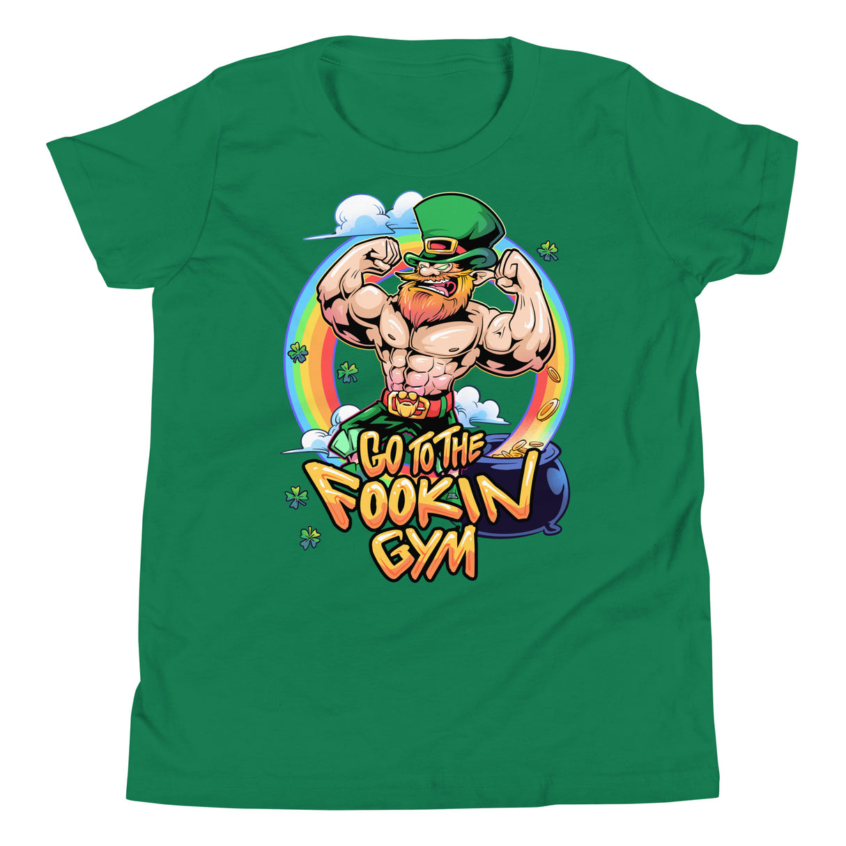 Leprechaun Go To The Fookin Gym Kids T-Shirt