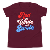 Red, White and Swole (Groovy) Kids T-Shirt