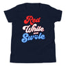 Red, White and Swole (Groovy) Kids T-Shirt