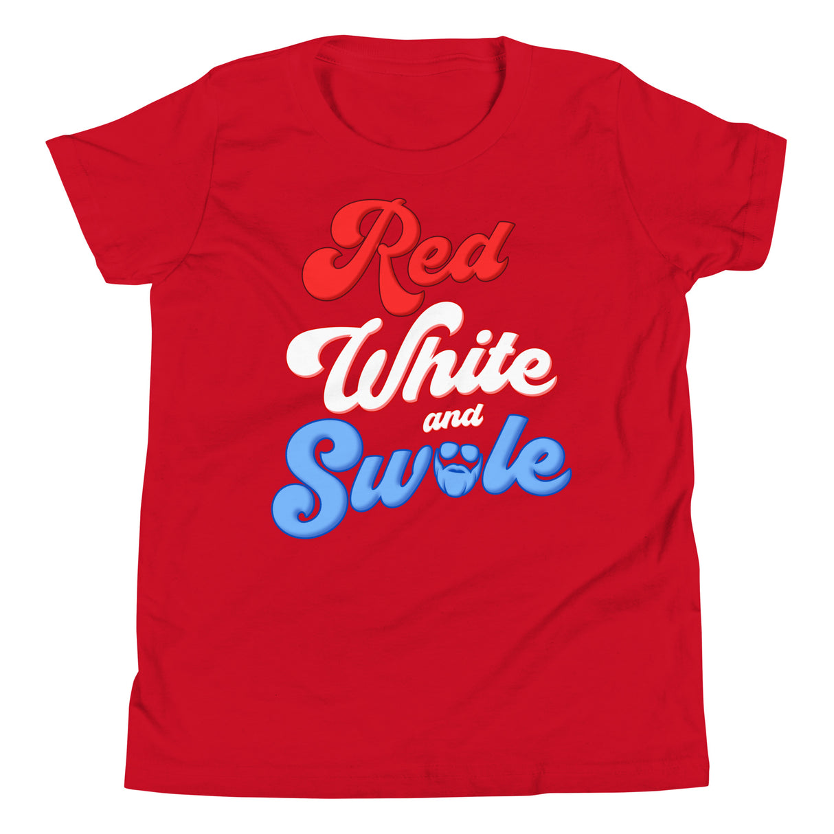 Red, White and Swole (Groovy) Kids T-Shirt