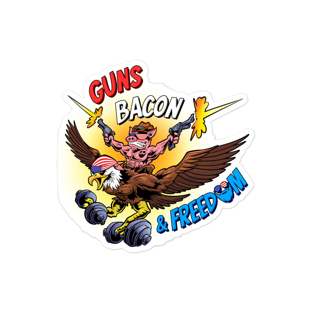 Guns, Bacon & Freedom (Image) Sticker