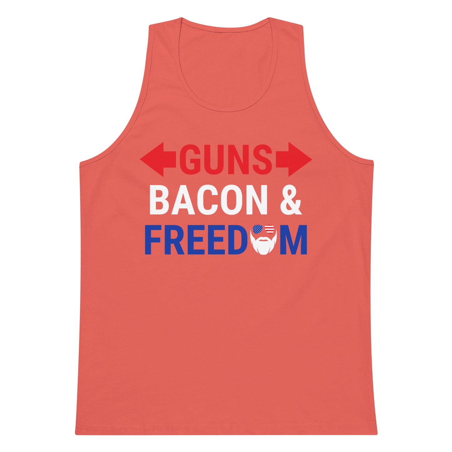Guns, Bacon & Freedom (Text) Premium Tank Top