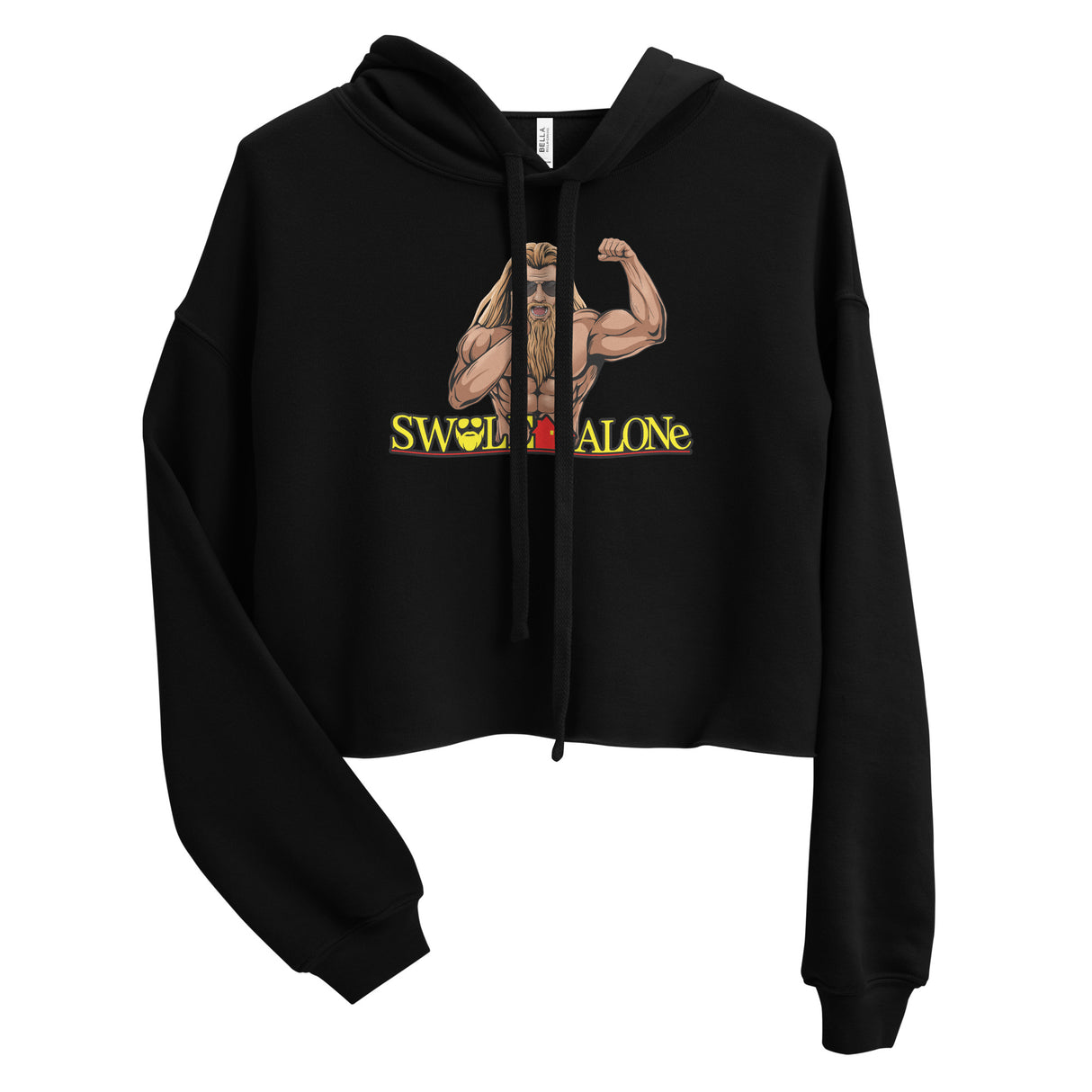 Swole Alone (Image) Crop Hoodie