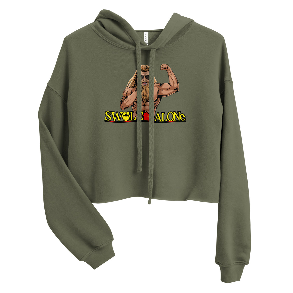 Swole Alone (Image) Crop Hoodie