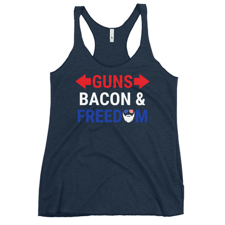 Guns, Bacon & Freedom (Text) Women's Racerback Tank