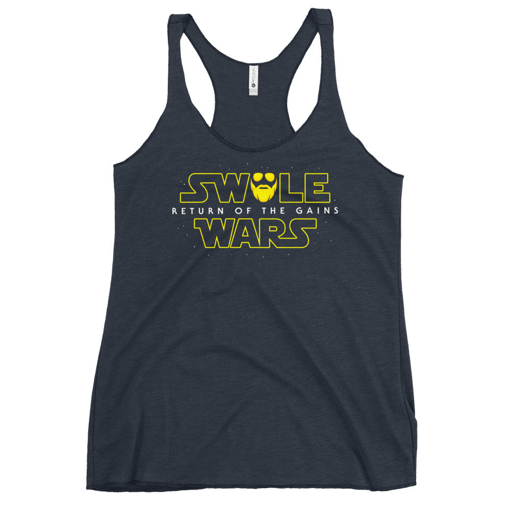 Swole Wars Yellow Women's Racerback Tank