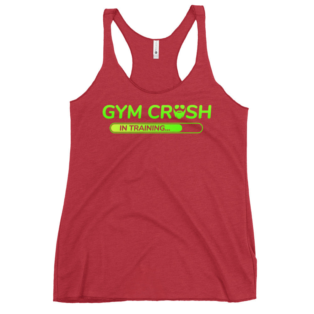 Gym Crush In Training (Green) Women's Racerback Tank