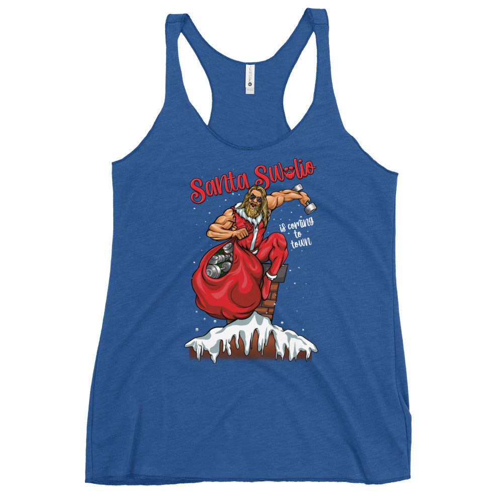 Santa Swolio Is Coming To Town Women's Racerback Tank