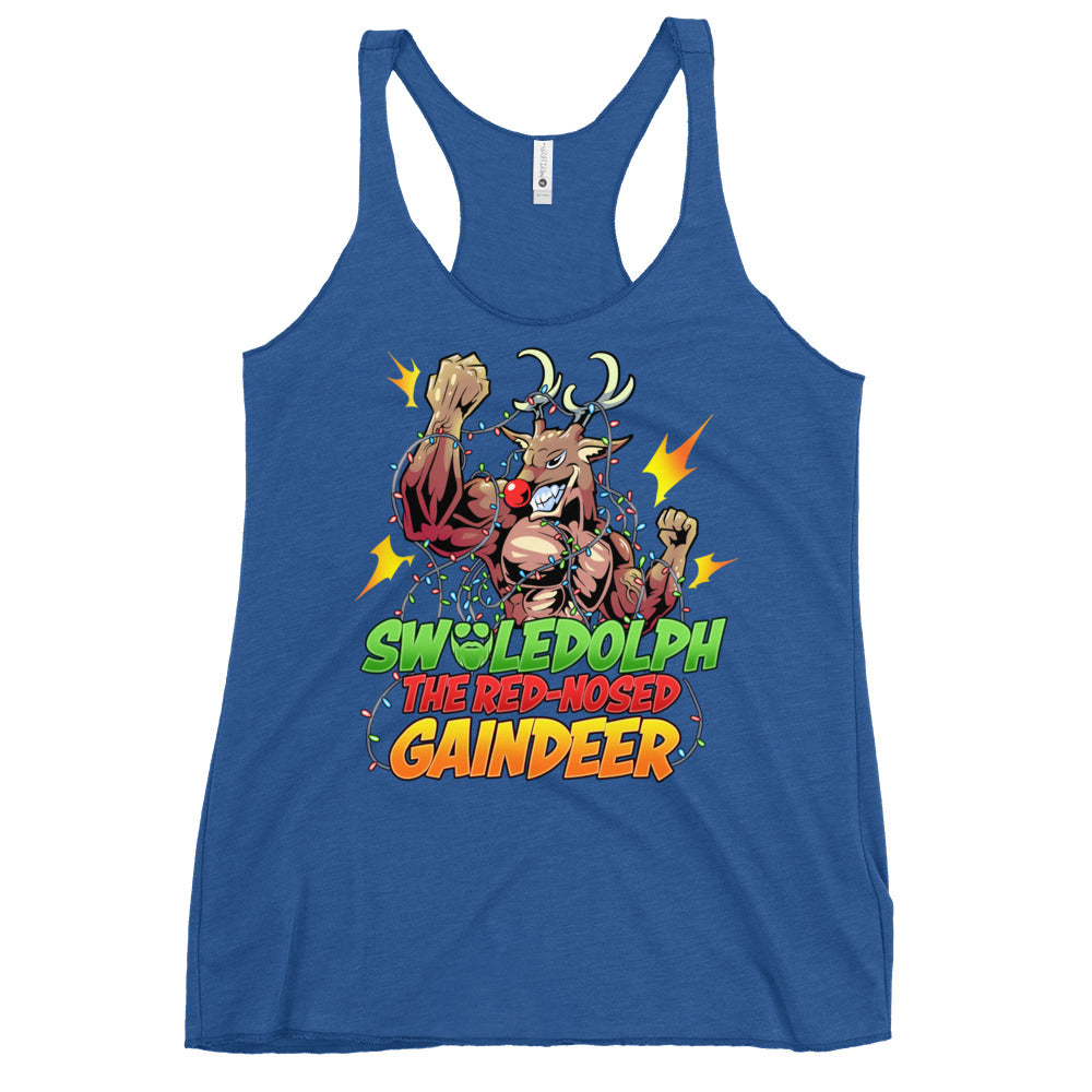 Swoledolph The Red-Nosed Gaindeer Women's Racerback Tank