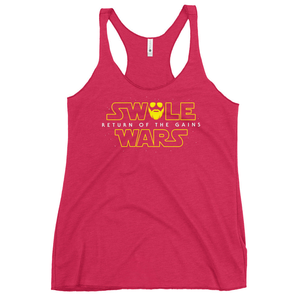 Swole Wars Yellow Women's Racerback Tank